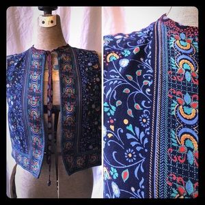 Vintage Bohemian Floral Print Vest